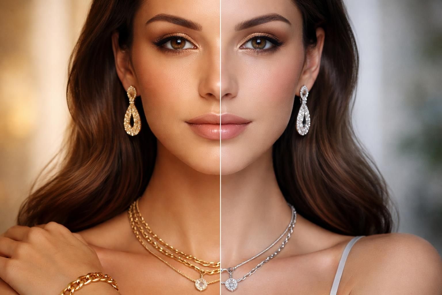 découvrez comment choisir entre l'or et l'argent en fonction de votre carnation et de votre style pour sublimer votre look avec les bijoux parfaits.